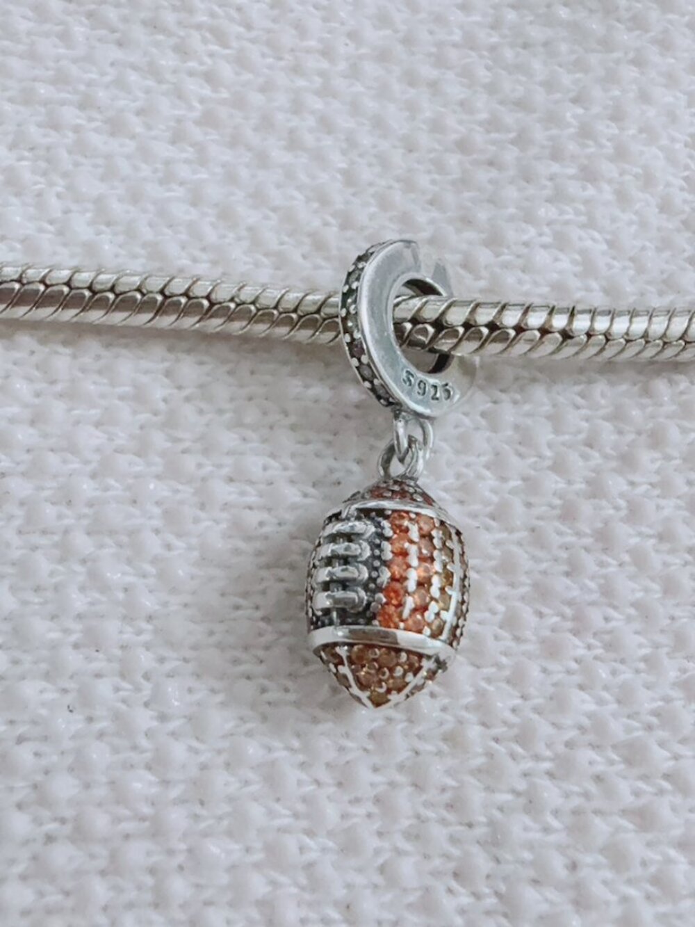 American Football Silver Charm For Pandora Bracelet Necklace